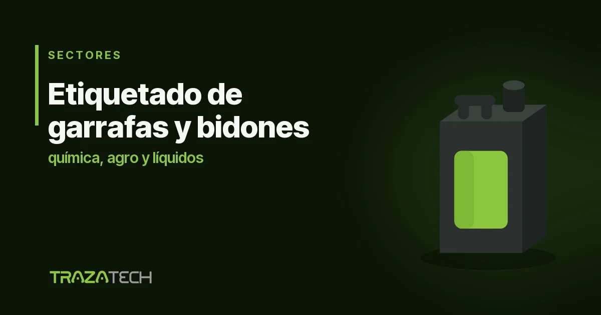 Etiquetado de garrafas y bidones (química y líquidos)